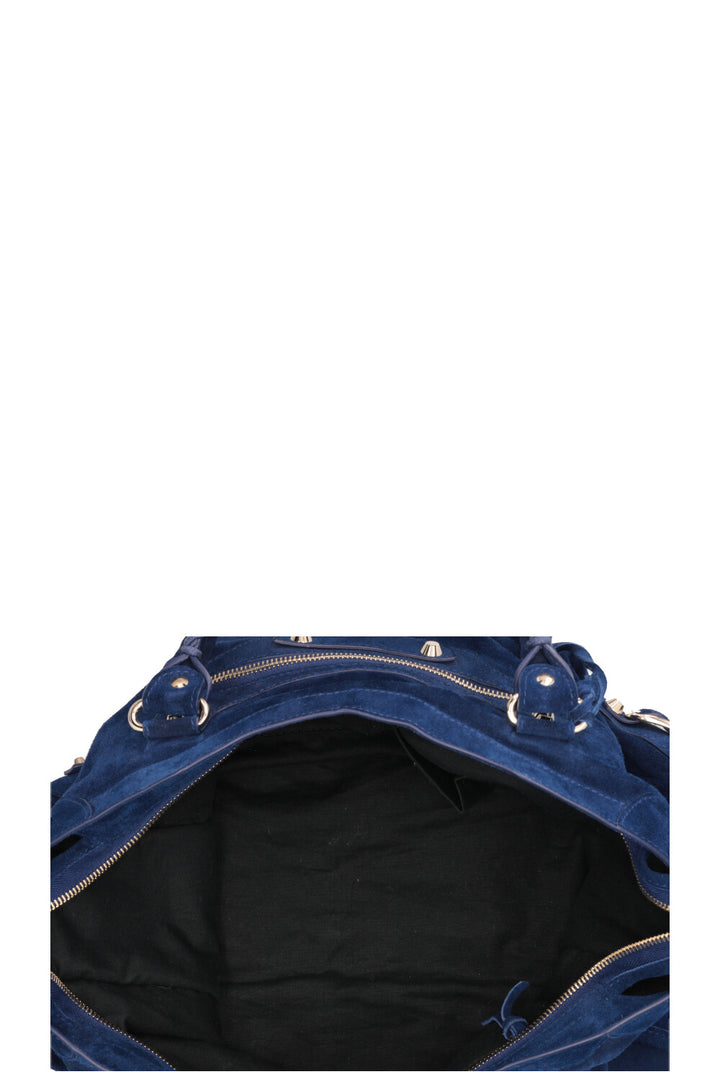 BALENCIAGA Classic City Bag Medium Suede Royal Blue