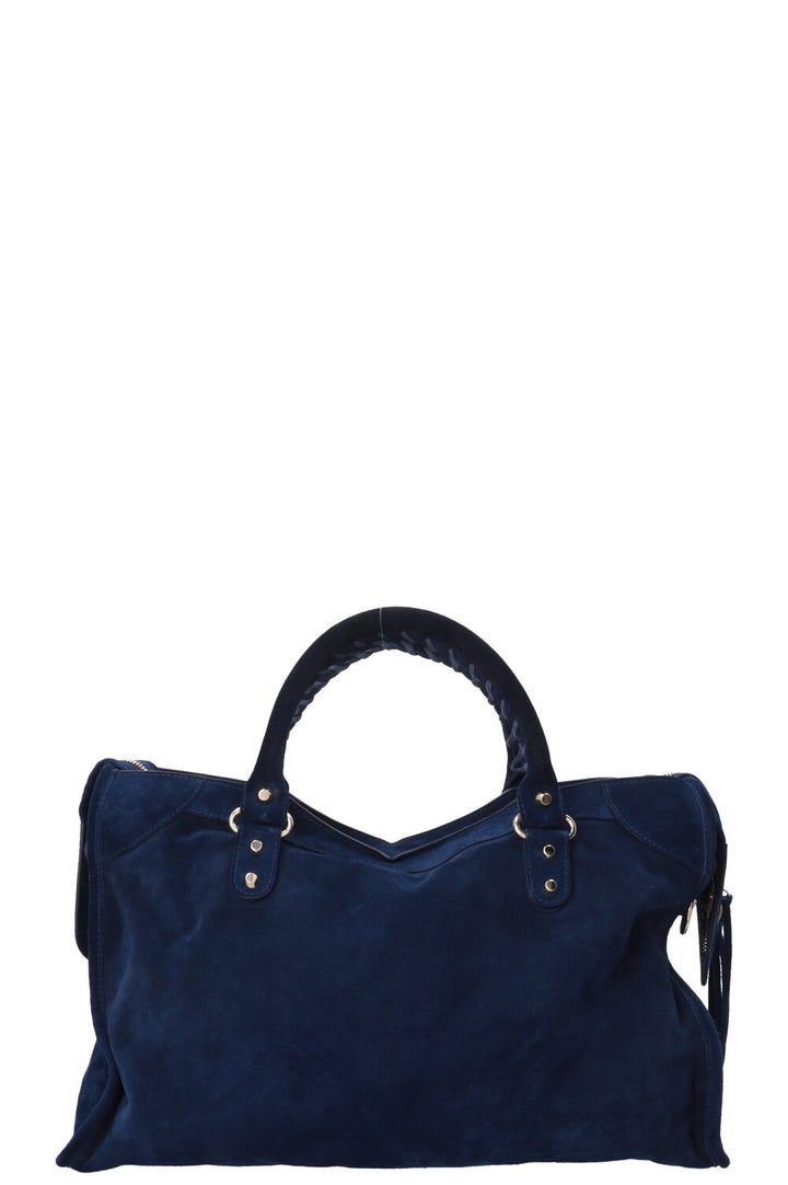 BALENCIAGA Classic City Bag Medium Suede Royal Blue