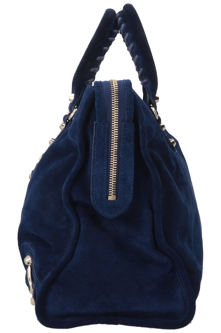 BALENCIAGA Classic City Bag Medium Suede Royal Blue