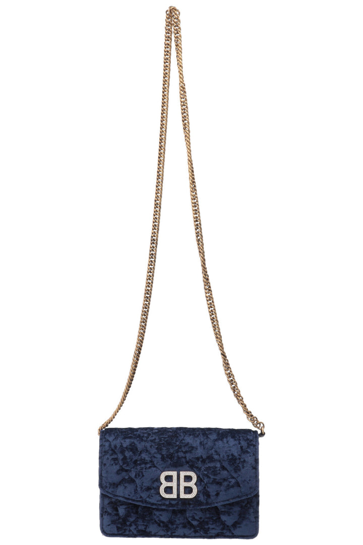 BALENCIAGA Crystal BB WOC Velvet Blue