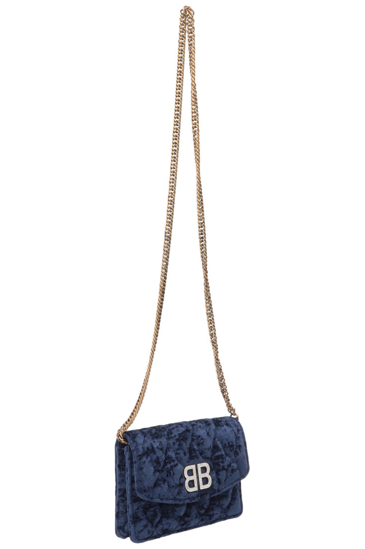 BALENCIAGA Crystal BB WOC Velvet Blue