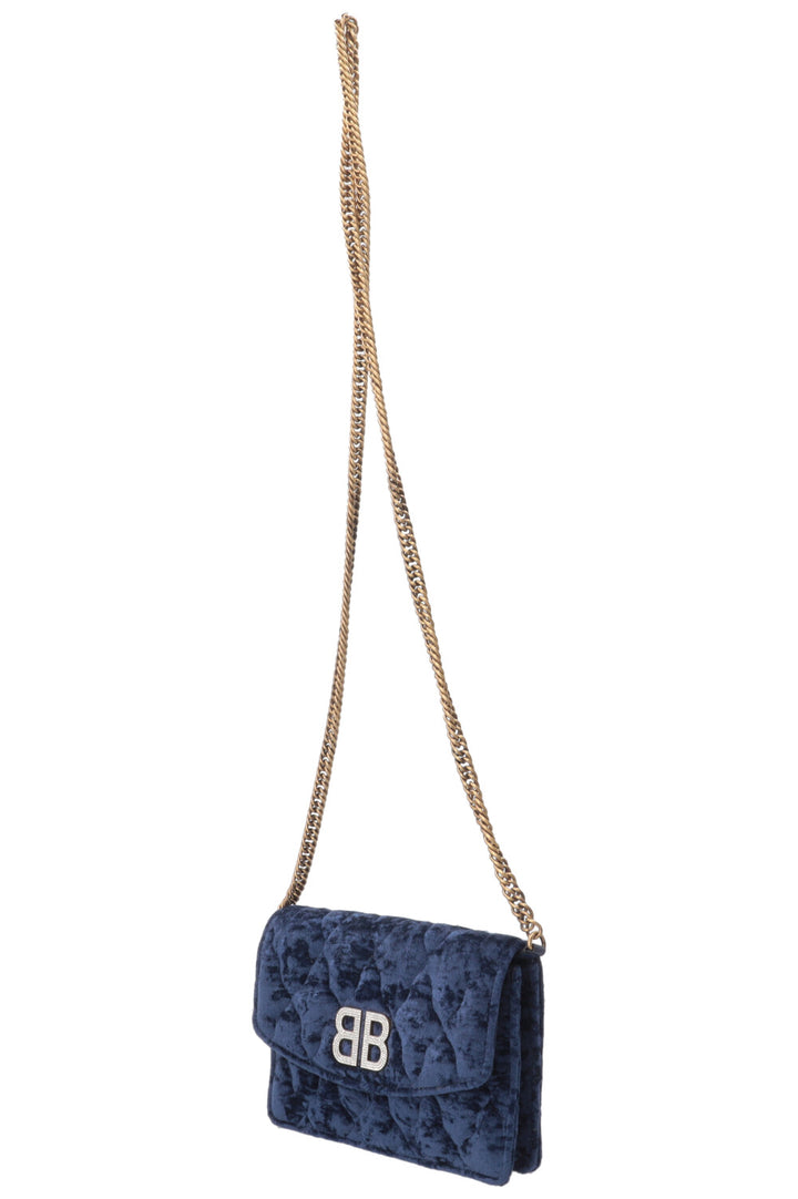 BALENCIAGA Crystal BB WOC Velvet Blue