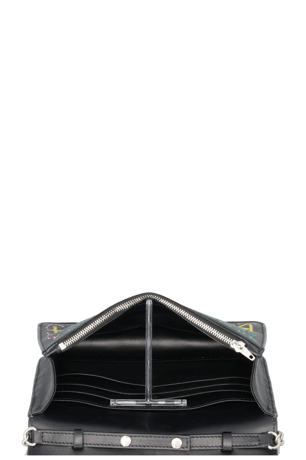 BALENCIAGA Graffiti Print BB WOC Grained Calfskin Black
