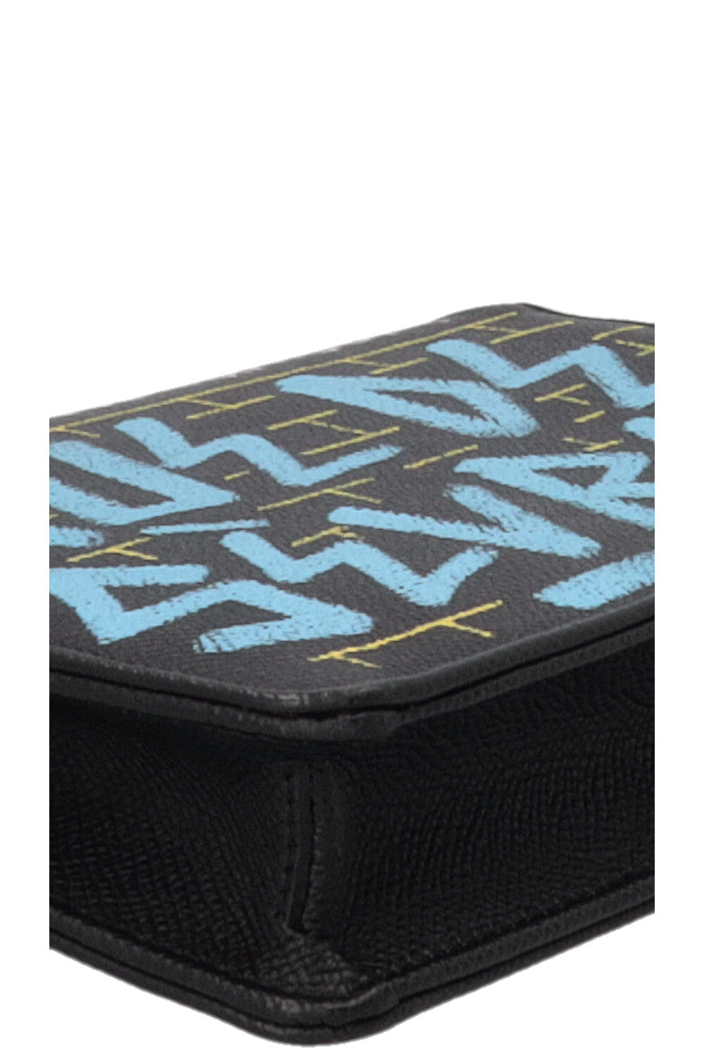 BALENCIAGA Graffiti Print BB WOC Grained Calfskin Black