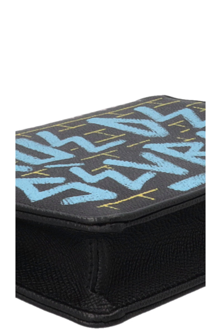 BALENCIAGA Graffiti Print BB WOC Grained Calfskin Black