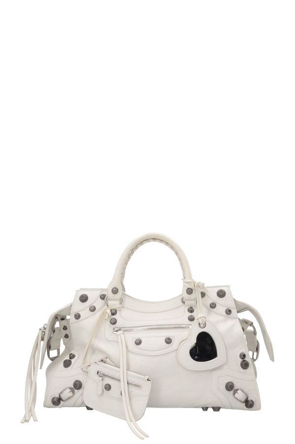 Sac Balenciaga Le City Medium en cuir Arena blanc
