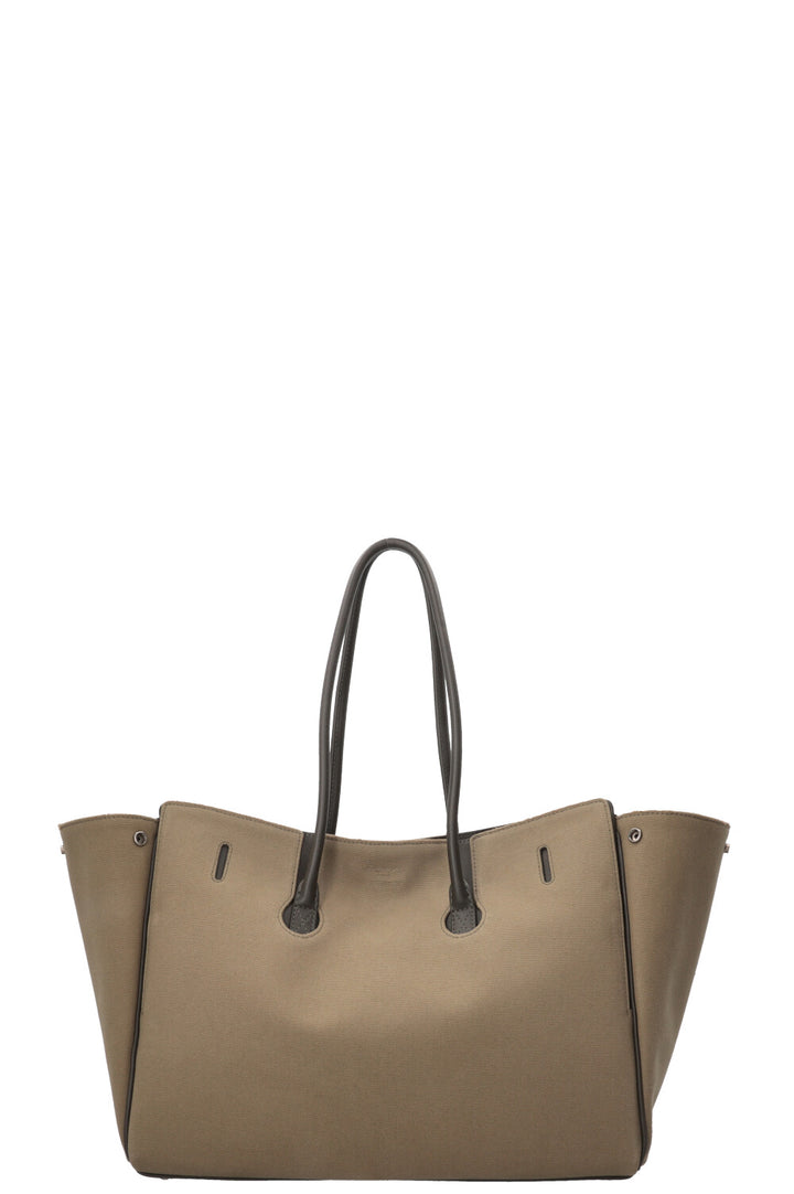 BALENCIAGA Medium Bel Air Carry All Bag Canvas Khaki