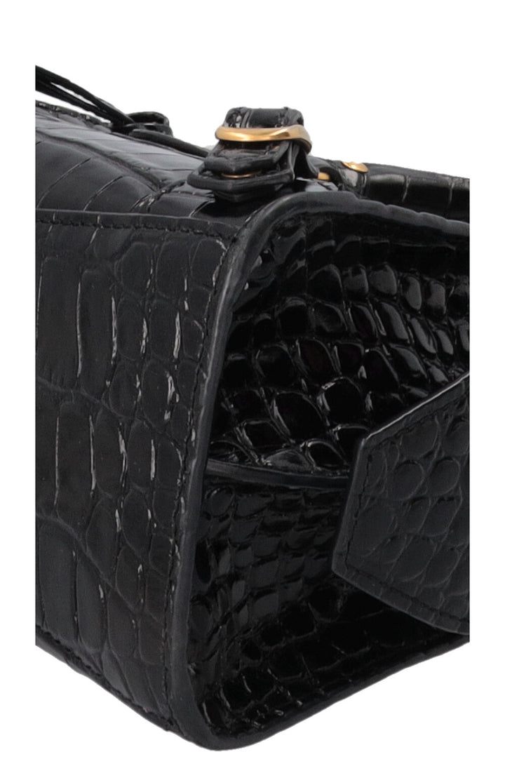 BALENCIAGA Mini Neo City Bag Croco Embossed Black