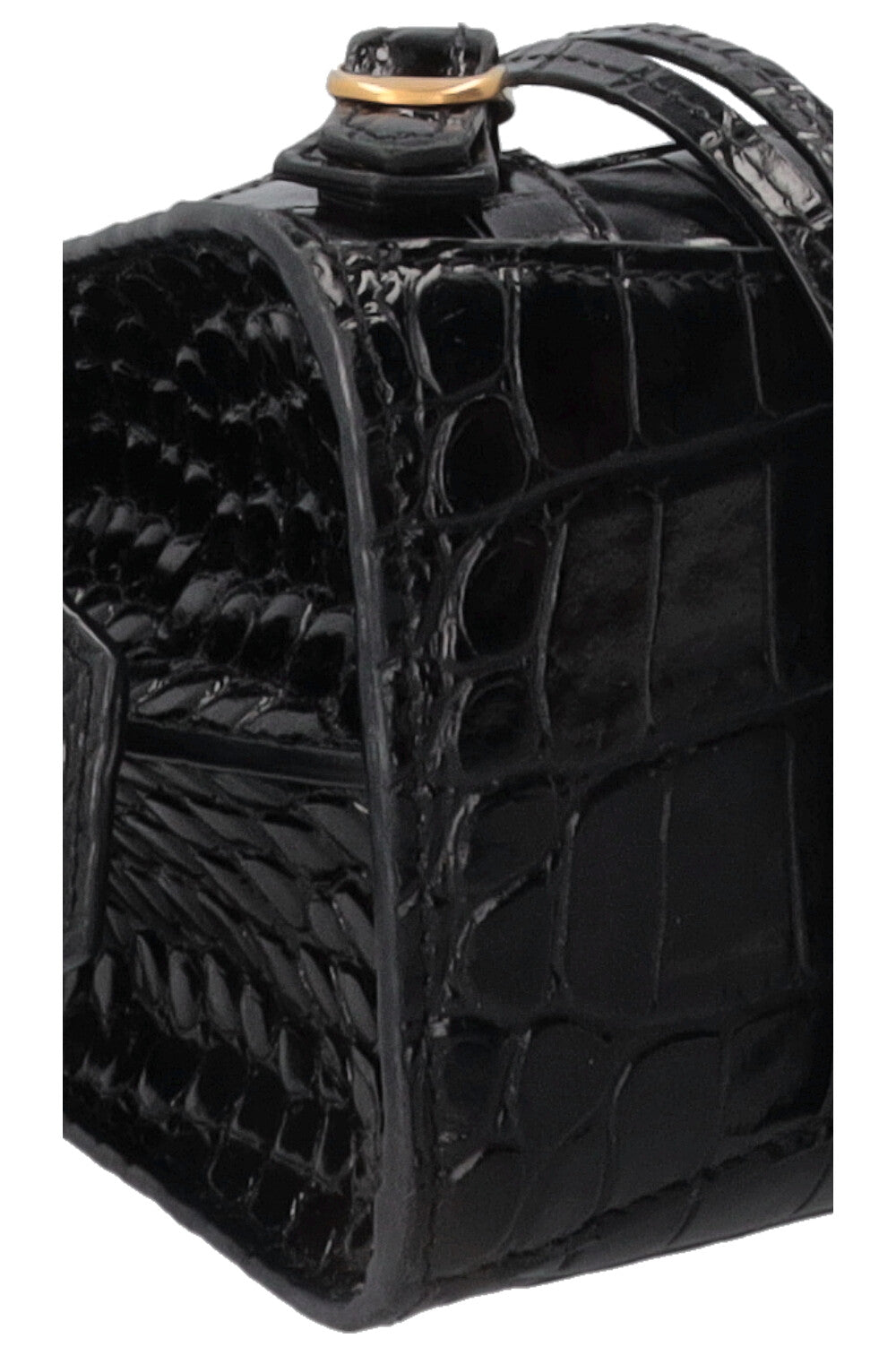 BALENCIAGA Mini Neo City Bag Croco Embossed Black