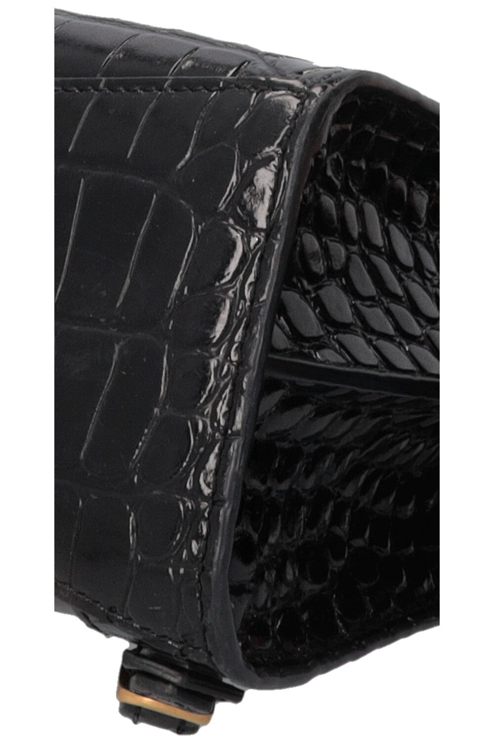 BALENCIAGA Mini Neo City Bag Croco Embossed Black