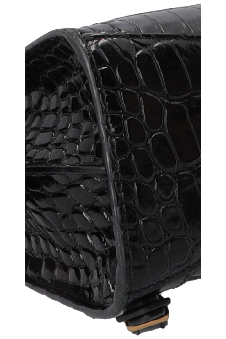 BALENCIAGA Mini Neo City Bag Croco Embossed Black