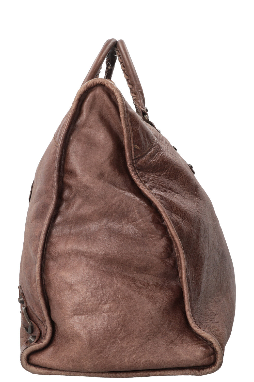BALENCIAGA Vintage Motocross Classic Weekender Cuir Marron