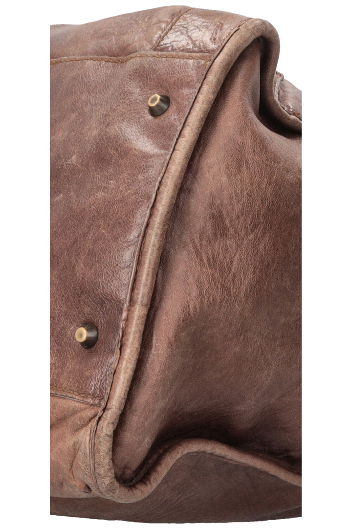 BALENCIAGA Vintage Motocross Classic Weekender Cuir Marron