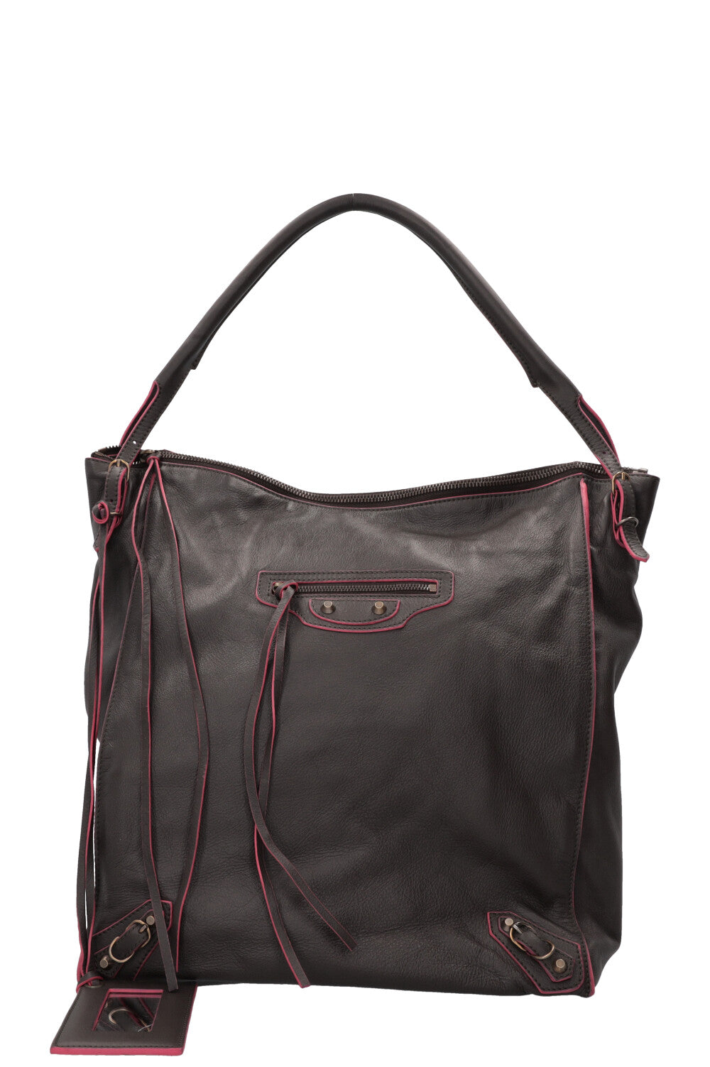 BALENCIAGA Papier Hobo Bag Leather Brown Pink