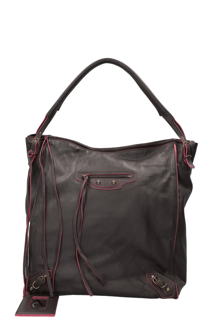 BALENCIAGA Papier Hobo Bag Leather Brown Pink