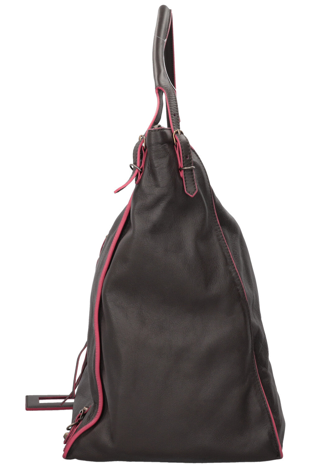 BALENCIAGA Papier Hobo Bag Leather Brown Pink