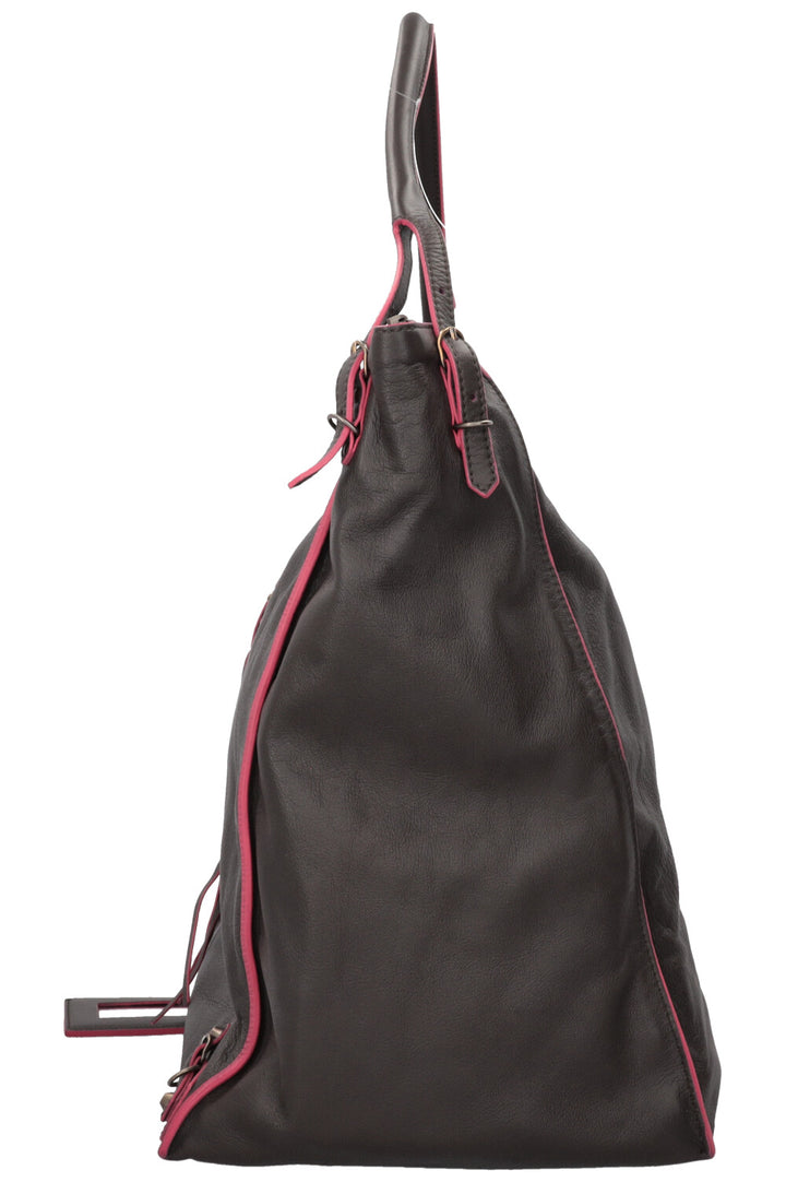 BALENCIAGA Papier Hobo Bag Leather Brown Pink