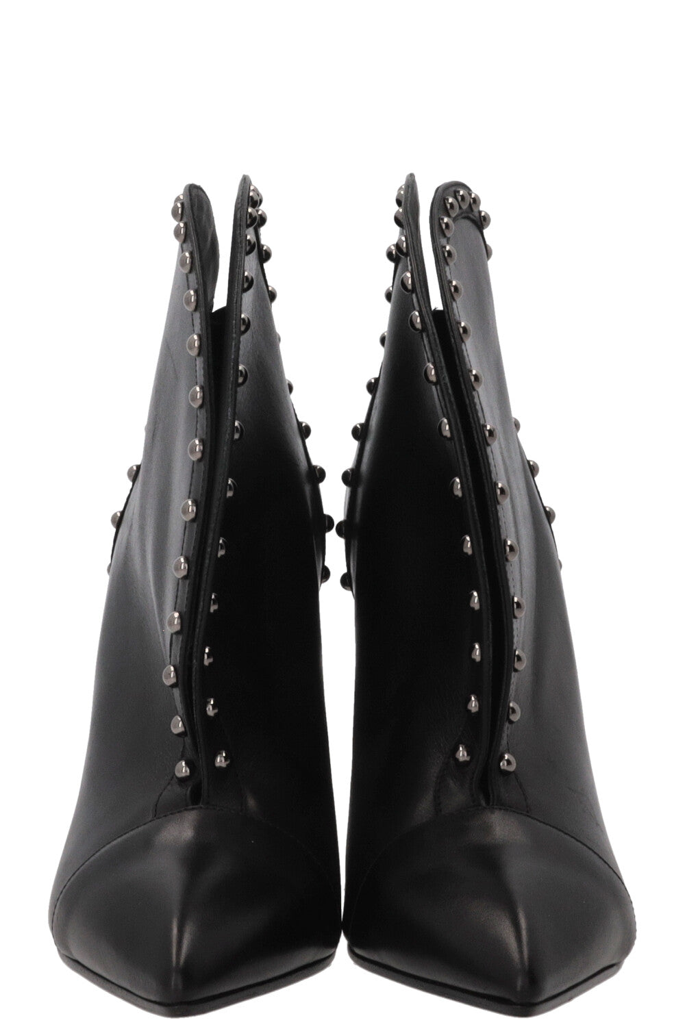 BALMAIN 2018 Bottines à talon chaîne en cuir noir