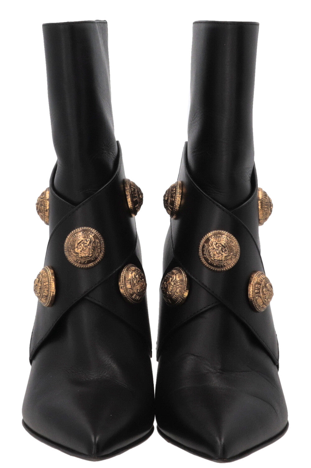 BALMAIN Alma X Buttoned Boots Leather Black