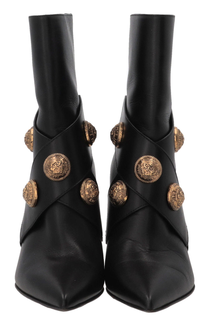 BALMAIN Alma X Buttoned Boots Leather Black