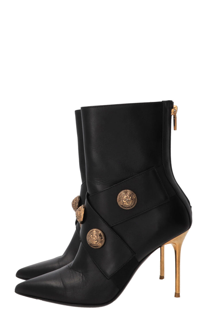 BALMAIN Alma X Buttoned Boots Leather Black