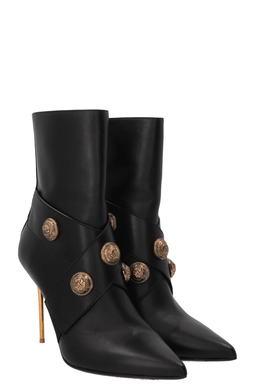 BALMAIN Ankle Boots Leather Black