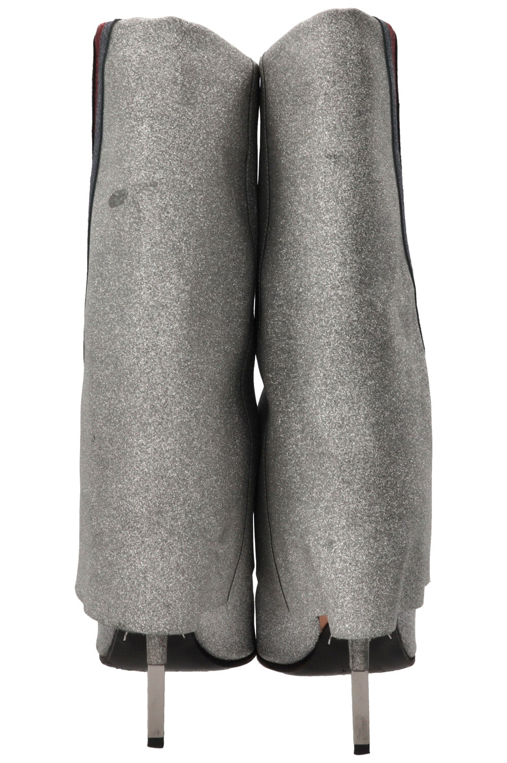 BALMAIN Babette Flash Boots Leather Silver