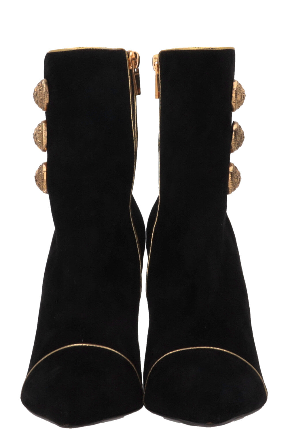 BALMAIN Roni Buttoned Boots Suede Black