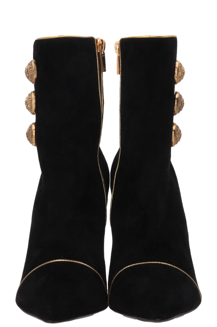BALMAIN Roni Buttoned Boots Suede Black
