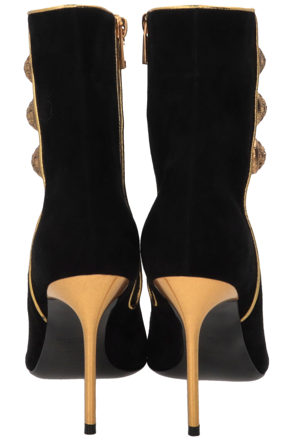 BALMAIN Roni Buttoned Boots Suede Black