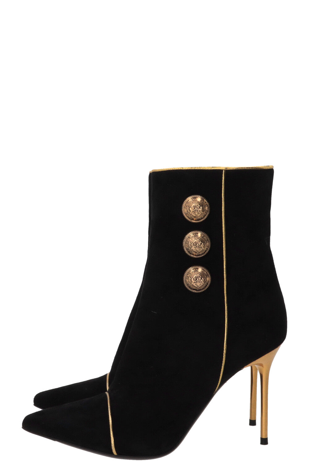 BALMAIN Roni Buttoned Boots Suede Black