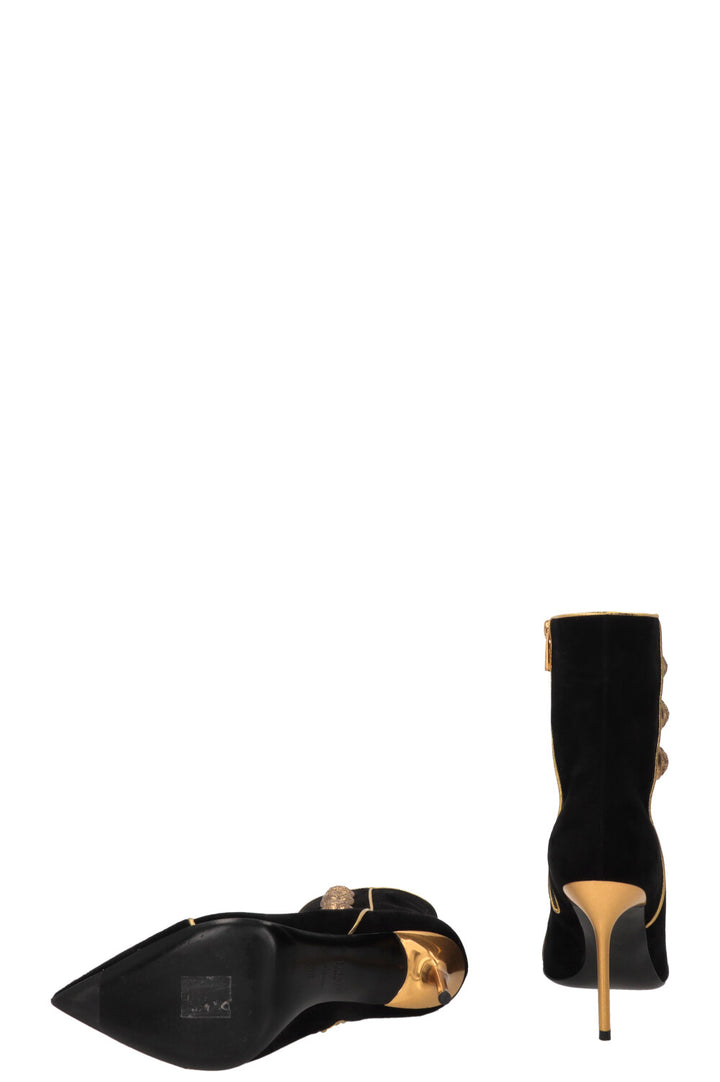 BALMAIN Roni Buttoned Boots Suede Black