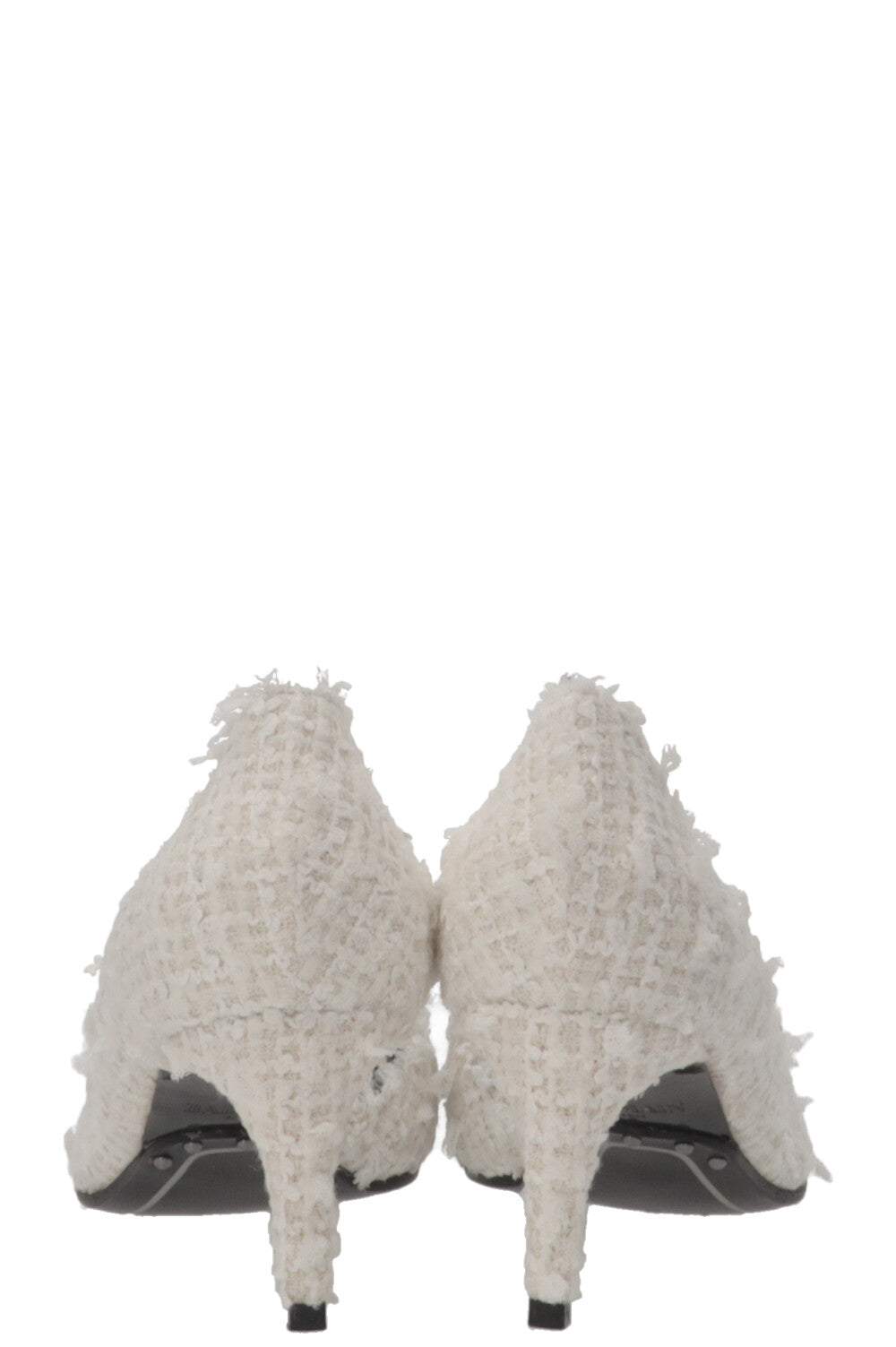 BALMAIN Julie Heels Tweed Off White