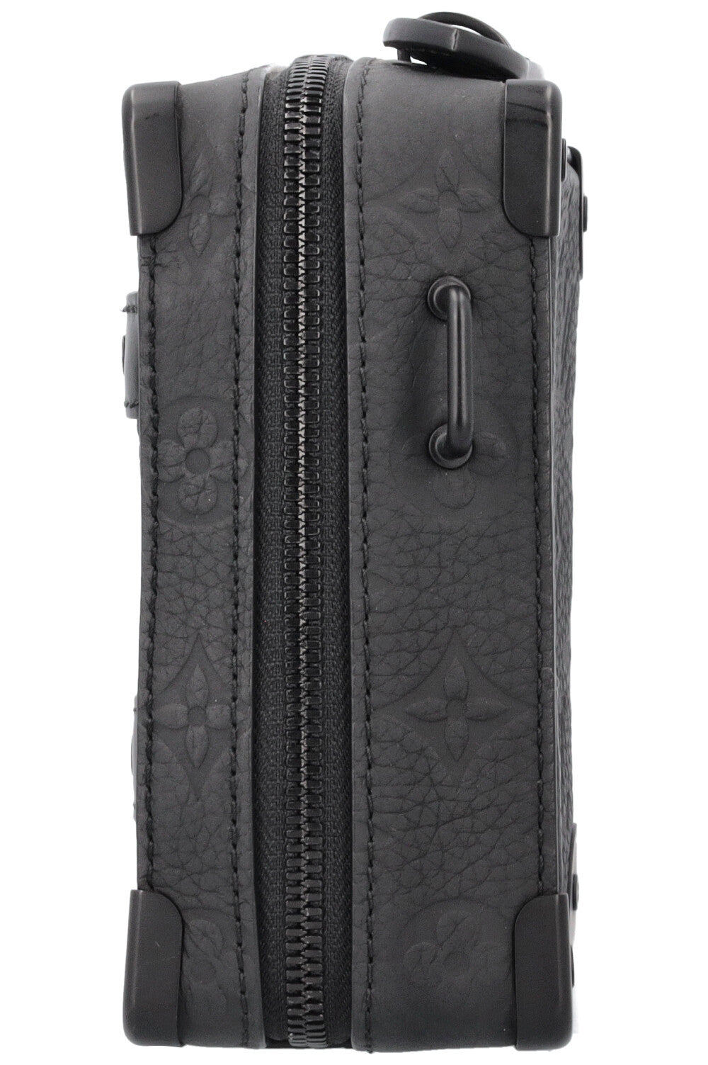 LOUIS VUITTON Handle Soft Trunk Leather Black