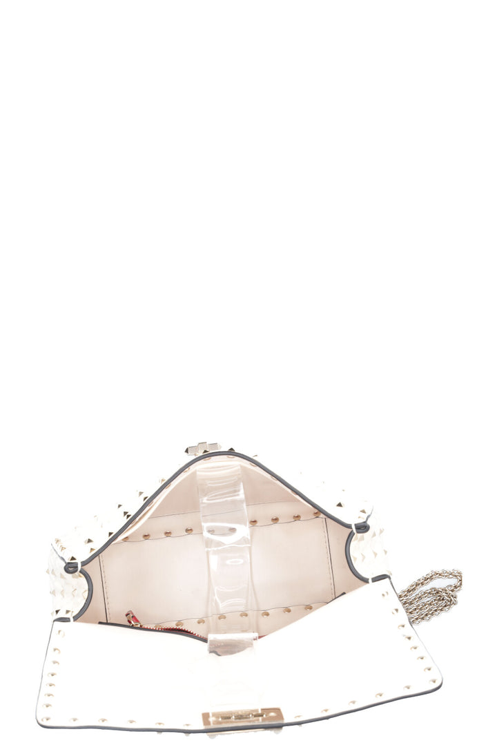 VALENTINO Rockstud Spike Crossbody Bag Ivory