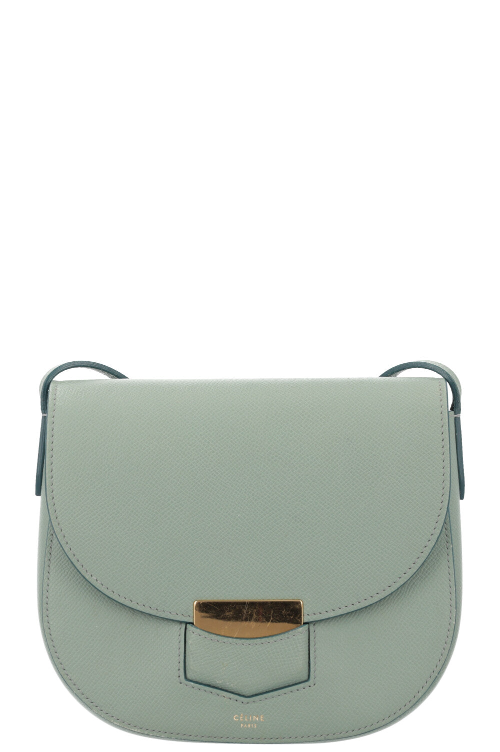 CÉLINE Trotteur Crossbody Bag Small Turqouise