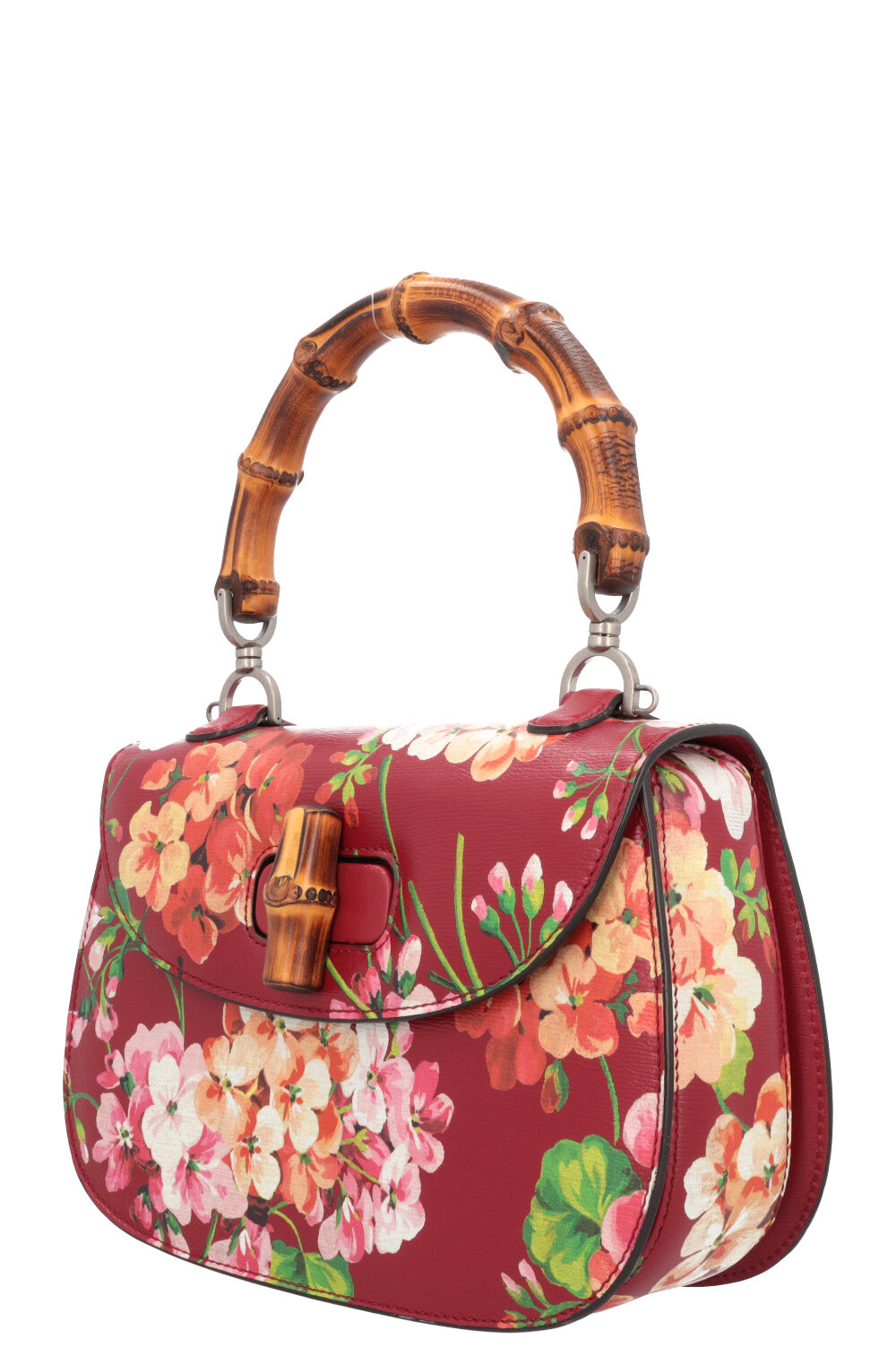 GUCCI Bamboo 1947 Top Handle Bag Floral