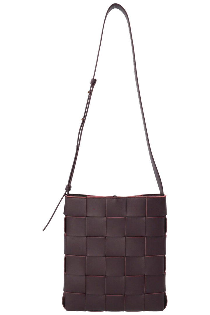 BOTTEGA VENETA Cassette Messenger Bag Leather Bordeaux