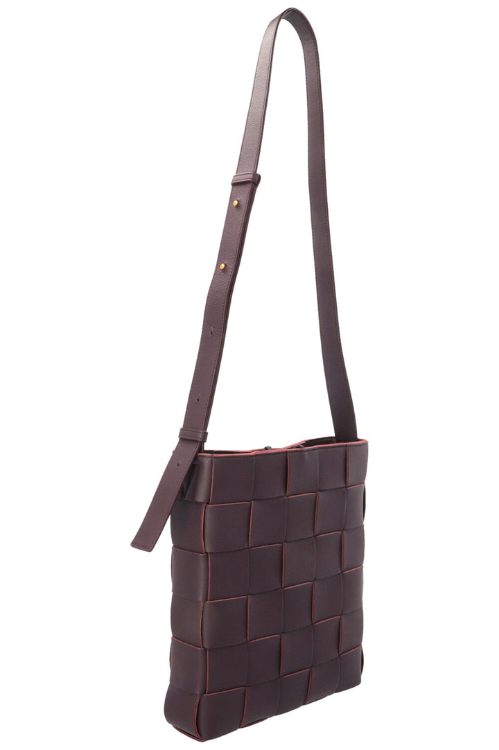 BOTTEGA VENETA Cassette Messenger Bag Leather Bordeaux