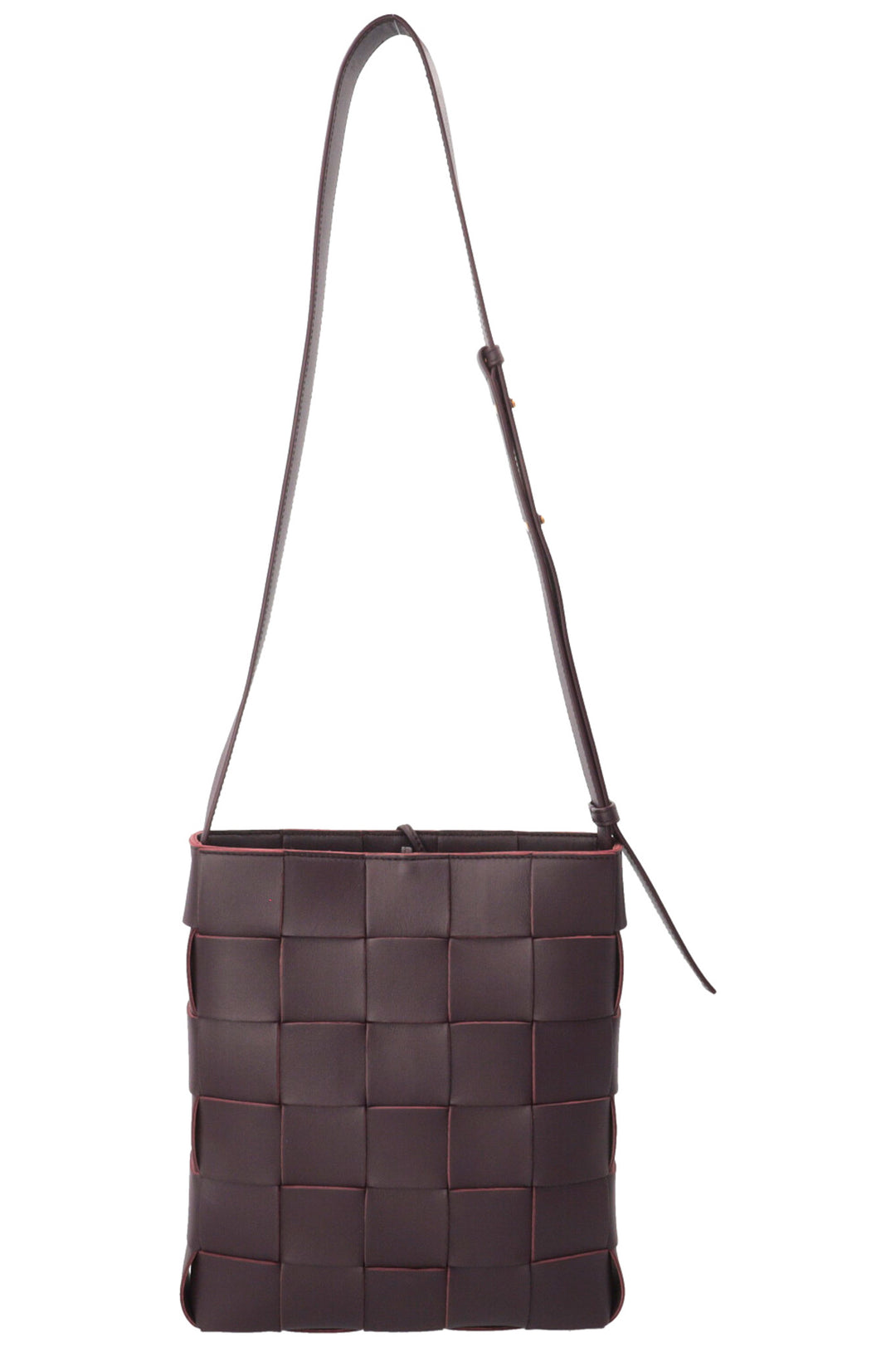 BOTTEGA VENETA Cassette Messenger Bag Leather Bordeaux