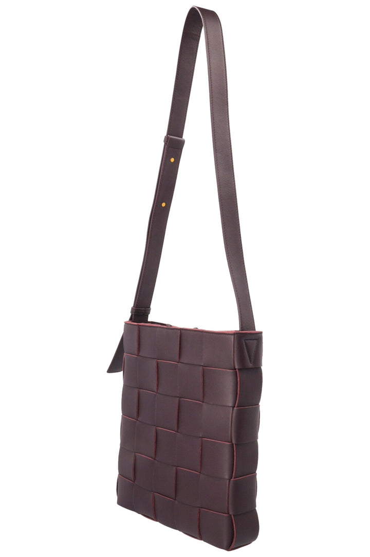 BOTTEGA VENETA Cassette Messenger Bag Leather Bordeaux