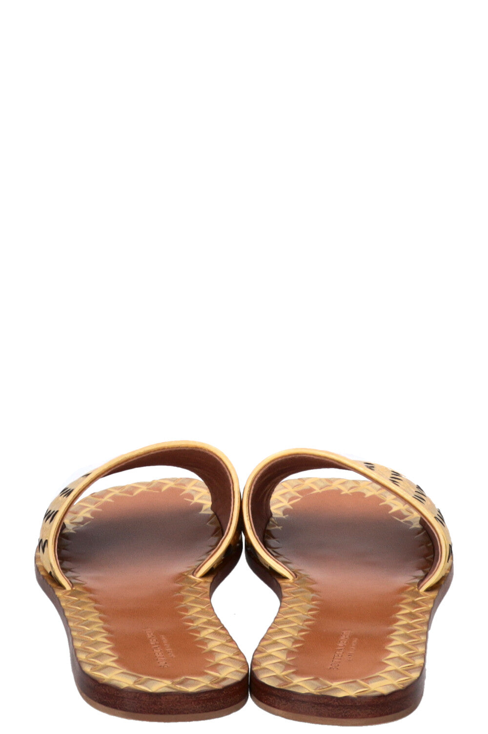 BOTTEGA VENETA Intrecciato Slides Leather Gold