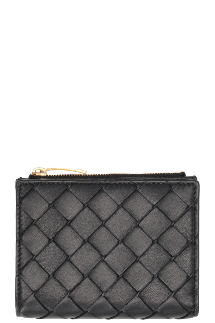 BOTTEGA VENETA Intrecciato Small Bi-Fold Wallet Leather Black
