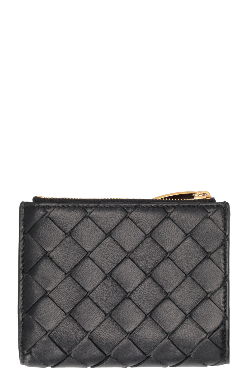 BOTTEGA VENETA Intrecciato Small Bi-Fold Wallet Leather Black