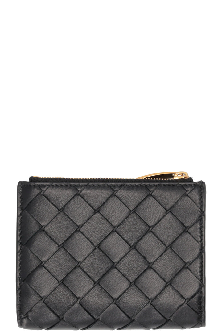 BOTTEGA VENETA Intrecciato Small Bi-Fold Wallet Leather Black
