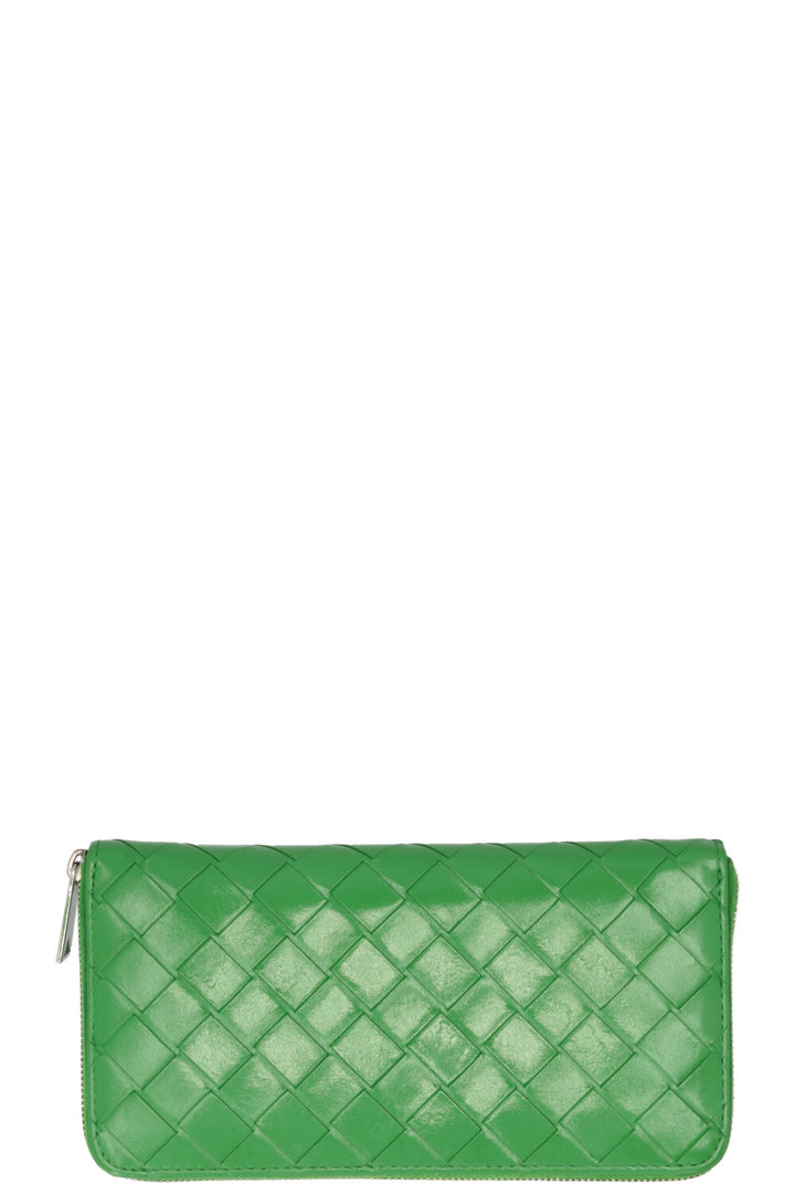 BOTTEGA VENETA Intrecciato Zip Around Long Wallet Leather Parakeet