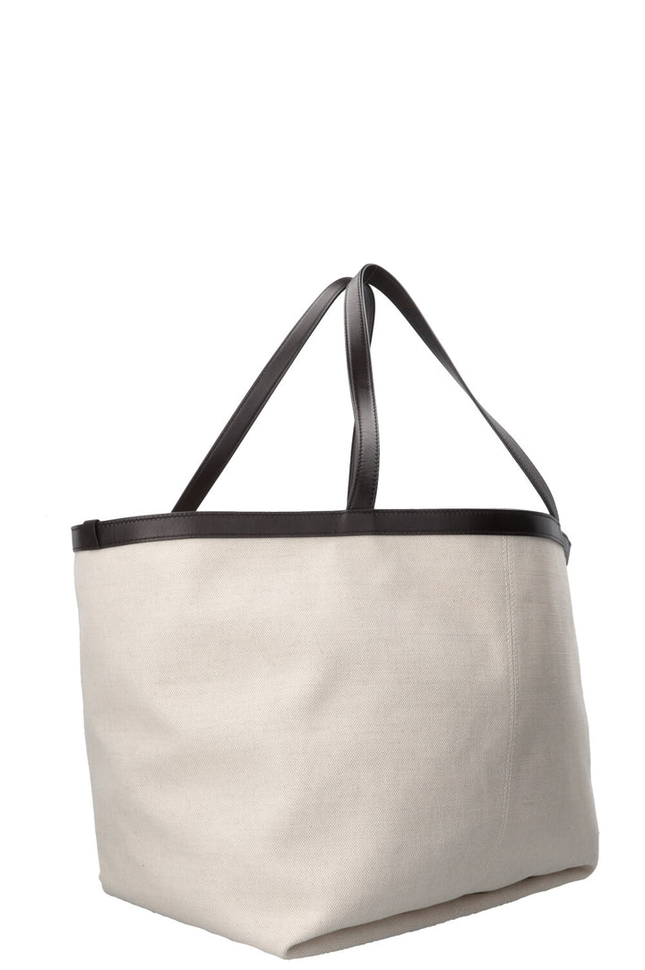 BOTTEGA VENETA Large Flip Flap Tote Canvas Off-White
