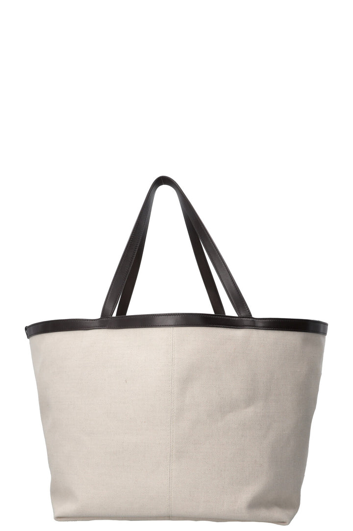 BOTTEGA VENETA Large Flip Flap Tote Canvas Off-White