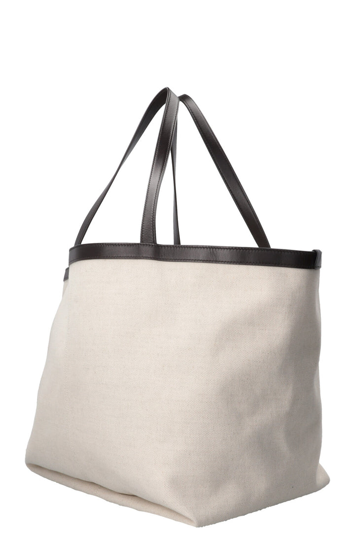 BOTTEGA VENETA Large Flip Flap Tote Canvas Off-White