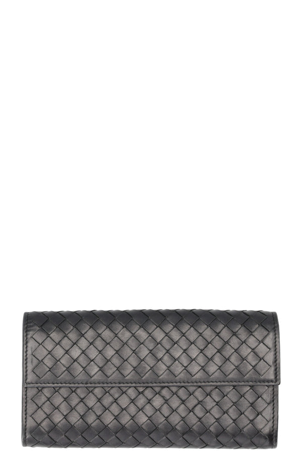 BOTTEGA VENETA Long Wallet Intrecciato Noir